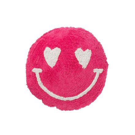 Cuscino Rotondo "Smiley" 45X15cm Rosa