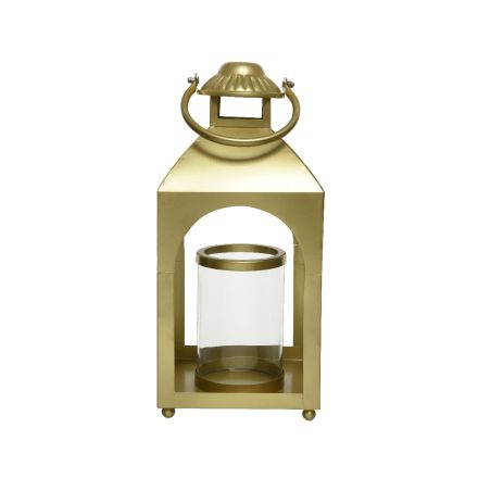 LANTERNA IN ACCIAIO 20X20X50CM COLORE ORO