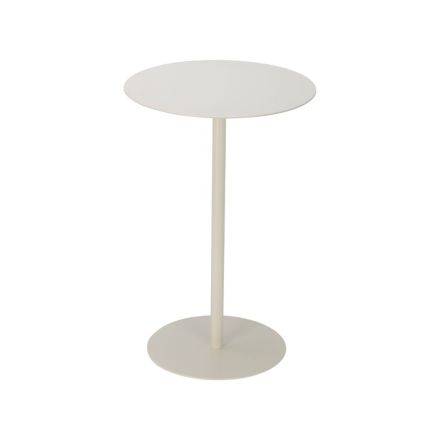 Tavolino rotondo in metallo, D 35 x H 53 cm, bianco