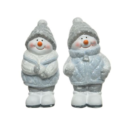 PUPAZZO DI NEVE IN RESINA 7X4,5X12CM ASSORTITO