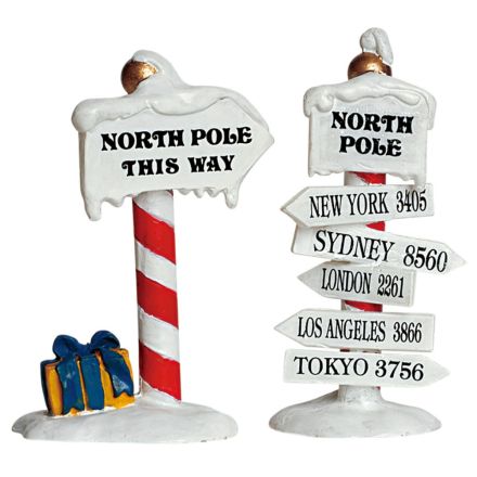 North Pole Signs, Set Of 2 - LEMAX COD. 64455