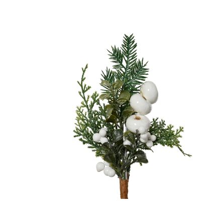 Pick con Decoro Bianco/Verde H.17 cm