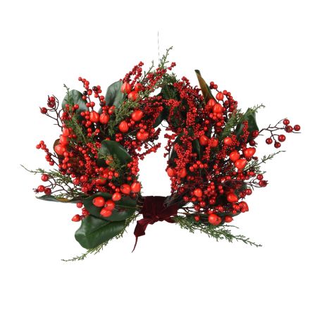 Corona con Bacche Rosse D.40 cm