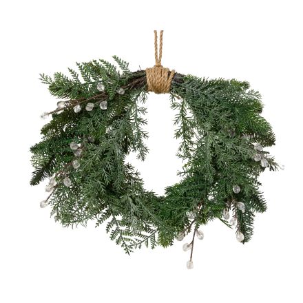 Corona con Cubetti di Ghiaccio Verde/Bianca D.40 cm