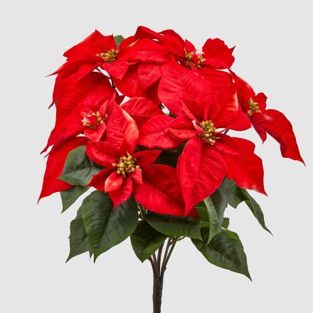 RAMO CON STELLA DI NATALE ROSSA H51CM