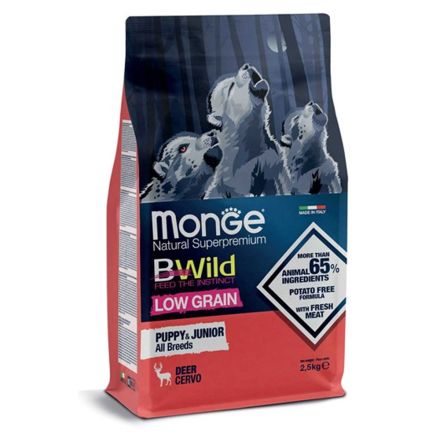 CROCCHETTE PER CANI CUCCIOLI BWILD LOW GRAIN 2,5KG CERVO