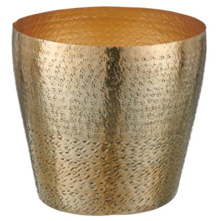 Vaso in Alluminio Martellato 25x25x25 cm Oro