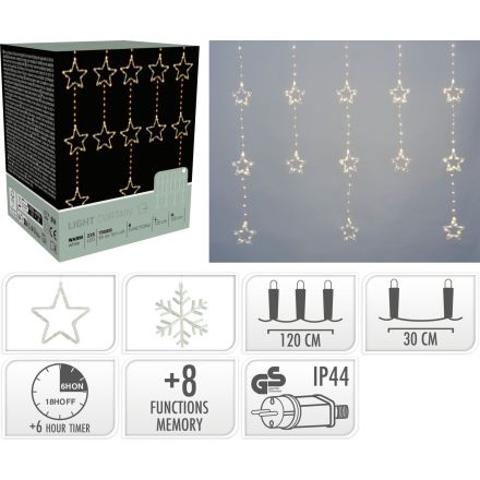 Tenda luminosa a LED con stelle, 235 LED, 120x120 cm, luce bianco caldo