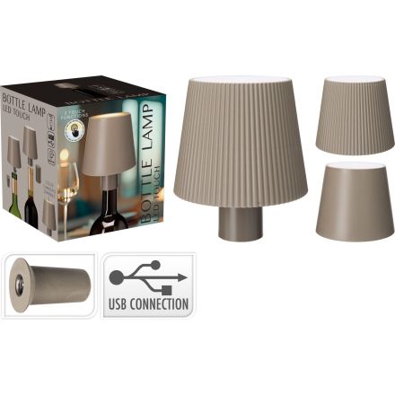 Lampada decorativa a forma di bottiglia, 10 cm, colore tortora