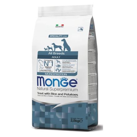 CROCCHETTE PER CANI ADULTI MOMOPROTEICHE SUPERPREMIUM 2,5KG TROTA , RISO E PATATE