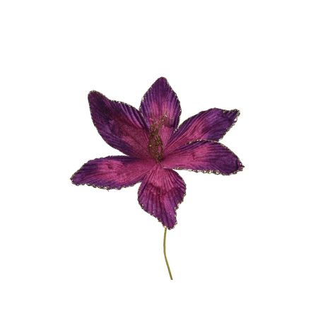 Magnolia in Velluto Viola H.60 cm