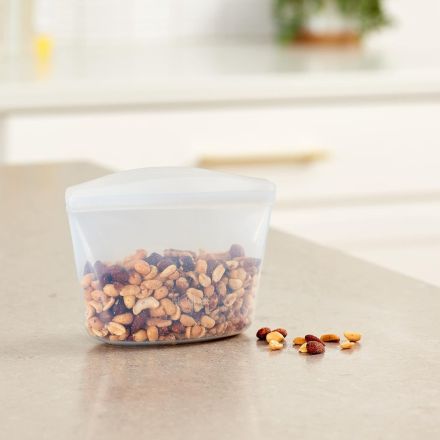 Wiederverwendbarer Lebensmittelbeutel aus 100 % Silikon, Schüssel für 2 Tassen