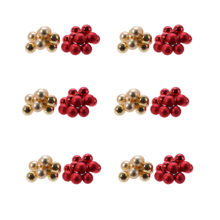 OFFERTA 12 MAZZOLINI DI SFERE D.2CM ORO/ROSSO NATALE