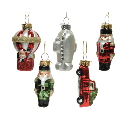 OFFERTA 5 DECORAZIONI NATALIZIE DA APPENDERE H.7 MODELLO ASSORTITO