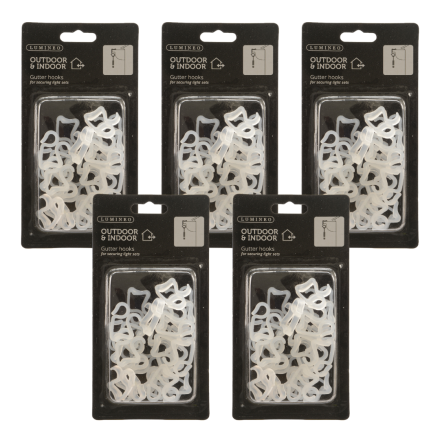 OFFERTA 5 CONFEZIONI 24 VENTOSE BIANCHE 0.5X3.5X2.5CM PER LUCI DI NATALE