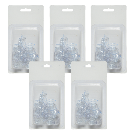 OFFERTA 5 CONFEZIONI 12 VENTOSE TRASPARENTI 3CM PER LUCI DI NATALE