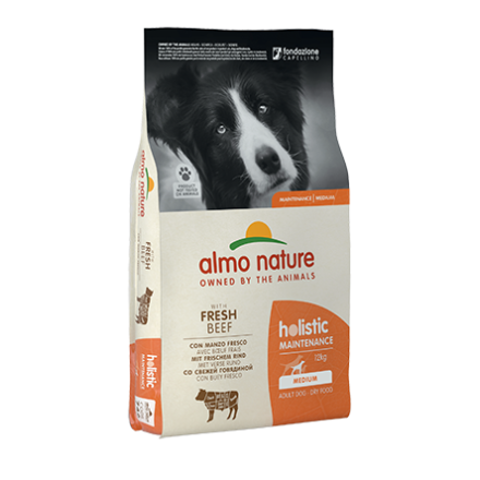 ALMO NATURE CROCCHETTE CANE TAGLIA MEDIA HOLISTIC DOG MEDIUM 12KG MANZO