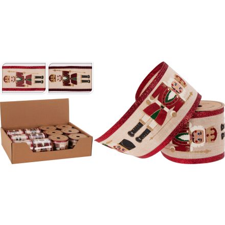 Nastro Natalizio Schiaccianoci 270x6cm - Rosso Assortito