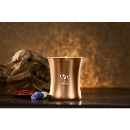 WOODWICK Candela a clessidra Media Volcanic Orris