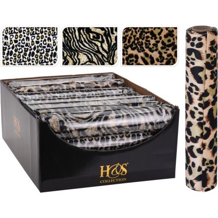 ROTOLO CARTA REGALO IN TESSUTO LEOPARDATO 28X270CM ASSORTITO