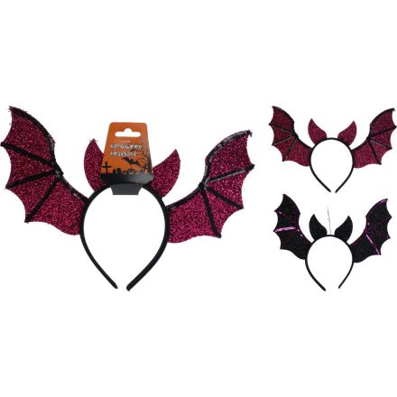 Cerchietto per capelli di Halloween con pipistrello, viola e nero