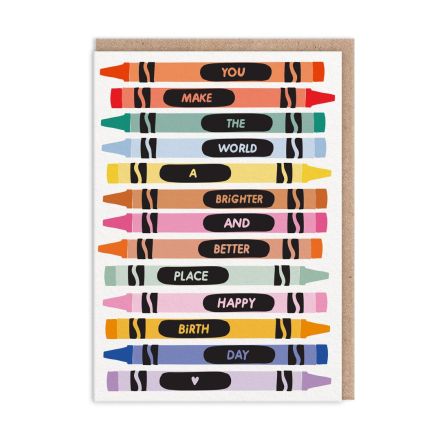 Ohh Deer Biglietto di auguri "You Make The World A Better Place" A6, multicolore/kraft