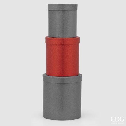 Scatola Tonda Glitter II Rosso