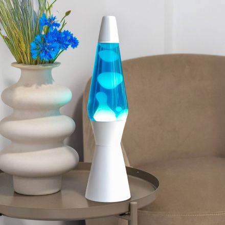Fisura Lampada di Lava "Bullet", 40 cm, Blu / Bianca