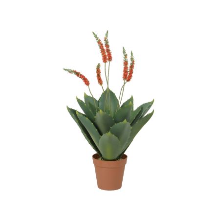 AGAVE ARTIFICIALE CON FIORI ARANCIO 90X120CM