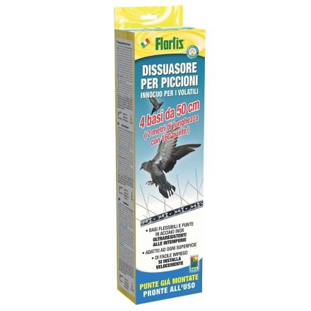 Dissuasore piccioni in acciaio inox, 4x50 cm, grigio