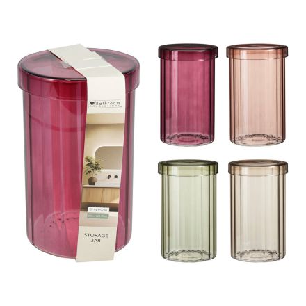 Barattolo portaoggetti in vetro con coperchio, 9 x 15 x 9 cm, colori assortiti