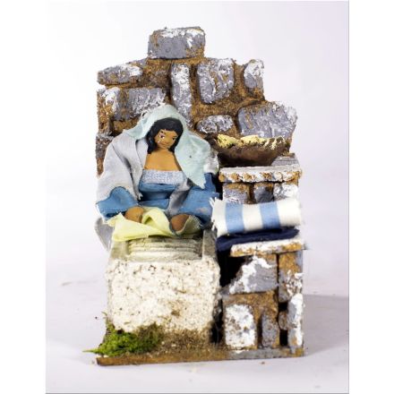 STATUETTA LAVANDAIA CON MOVIMENTI 8CM PER PRESEPE
