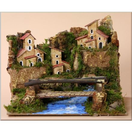 CASE SU PONTE E FIUME 24X21X21CM
