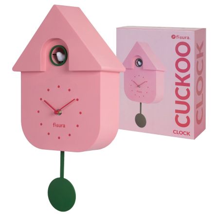 Fisura Orologio a Cucù, 21,5 x 41,5 cm, Rosa / Verde
