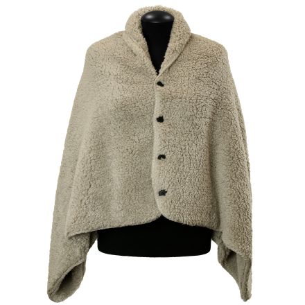 CAPE À CARREAUX AVEC BOUTONS NOX 75X150CM GRIS