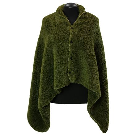 CAPE À CARREAUX AVEC BOUTONS NOX 75X150CM VERT HIVER