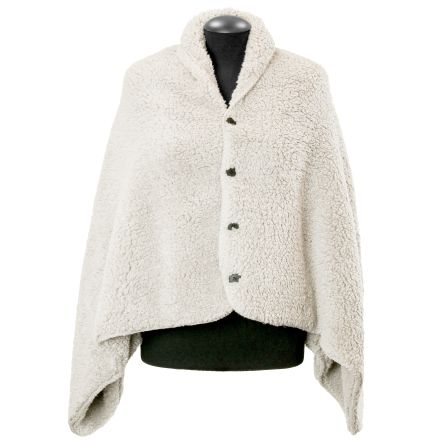 CAPE À CARREAUX AVEC BOUTONS NOX 75X150CM BLANC