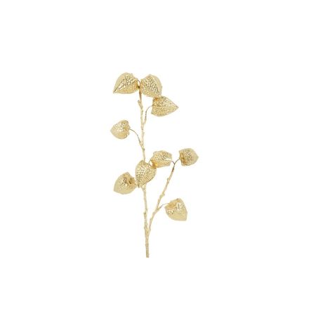 DECORAZIONE NATALIZIA, RAMO PHYSALIS, H67CM, COLORE ORO