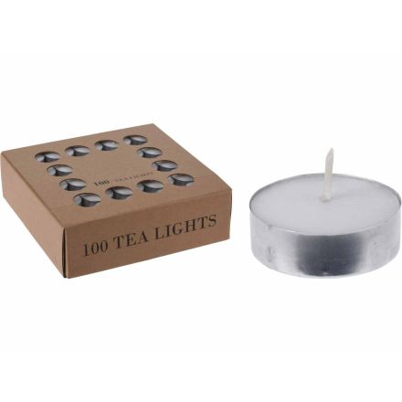 100 TEALIGHTS BIANCHI 12GR