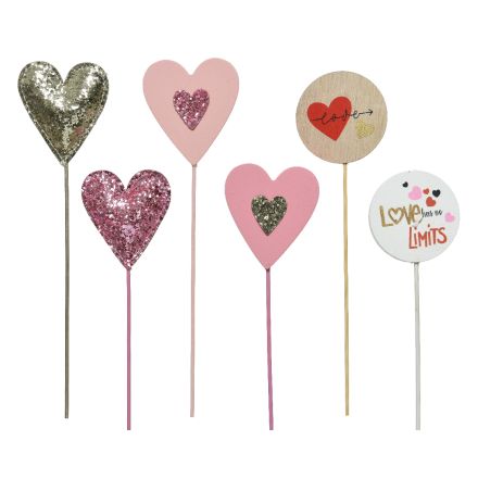 PICK CON CUORE ASSORTITO 30CM