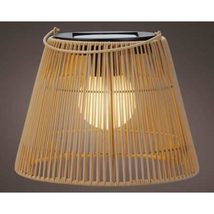 LANTERNA LED COLORE LEGNO CON PANNELLO SOLARE