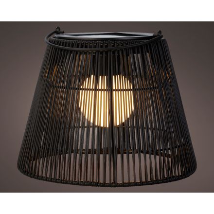 LANTERNA LED NERA CON PANNELLO SOLARE