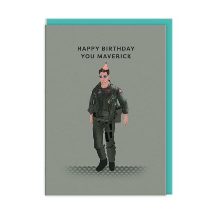 Ohh Deer Biglietto di auguri "Tom Cruise Birthday" A6, acqua/grigio