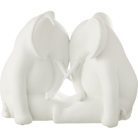 Elefante Faccia a Faccia 36.5x21x27.5 cm Bianco
