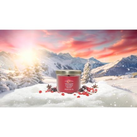 YANKEE CANDLE Candela Tumbler piccola in vetro Signature Santa on Skis
