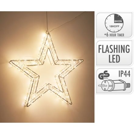 Stella luminosa a LED, 720 LED, 50x50 cm, luce bianco caldo