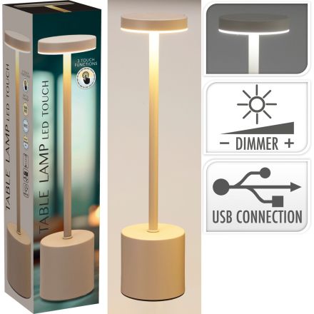 Lampada a LED con alimentazione USB, 8x34 cm, colore crema