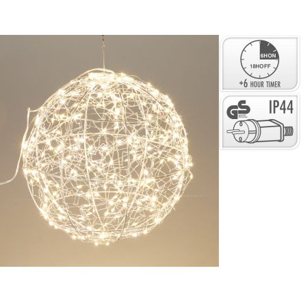 Sfera luminosa a LED, 500 LED, 35 cm, luce bianco caldo