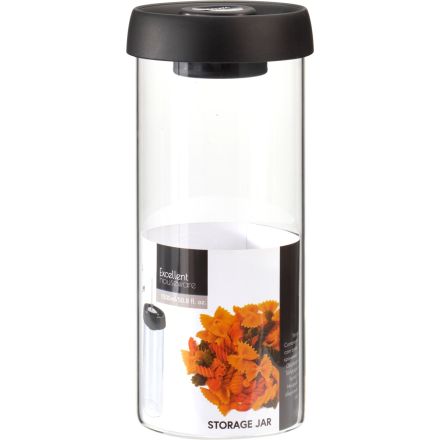 Barattolo in vetro borosilicato con pompa sottovuoto, 1500 ml, trasparente/nero