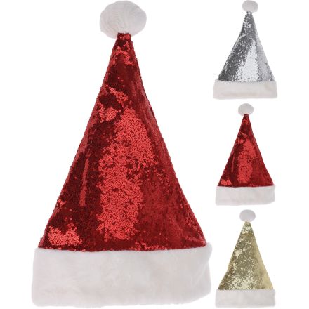 CAPPELLO BABBO NATALE 46X30CM ASSORTITO
